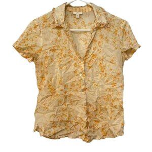 J Jill women’s floral‎ button down short sleeve shirt XS